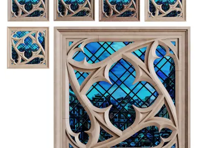 Gothic Window 02 3D model