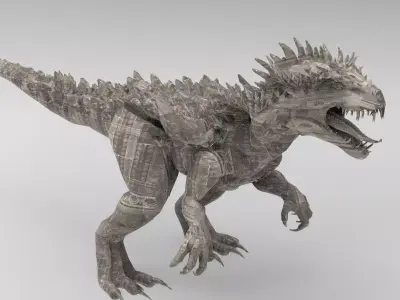 Dragon lizard Viking Dinosaur Statue 3  3D model