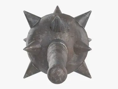 Spiked ball mace medieval 3D model