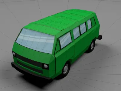 VW Van low poly Low-poly 3D model