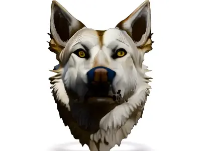 Realistic Wolf Head 3D Model Low-poly 3D model