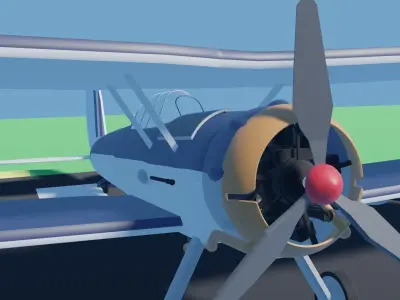 British Warplane WW2 Gladiator Free low-poly 3D model