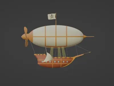 Fight Ship Low-poly 3D model