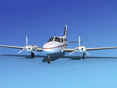 Cessna 414A Chancellor AngelFlight 3D model