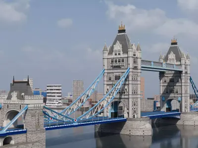 Bridge London Tower - Historic Landmark Low-poly 3D model