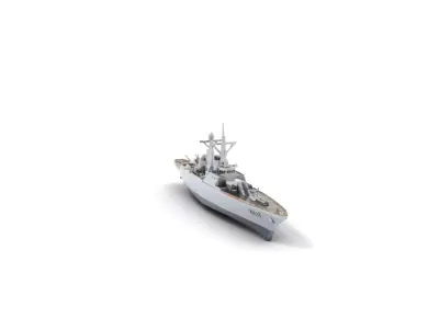 Modern Naval Cruiser model pack Low-poly 3D model