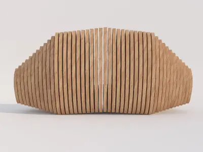 Modern wooden bench Free low-poly 3D model
