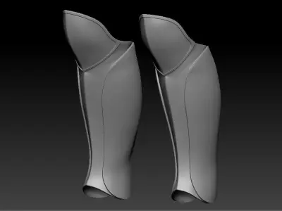 High-poly model Spartan armor legs 3D model
