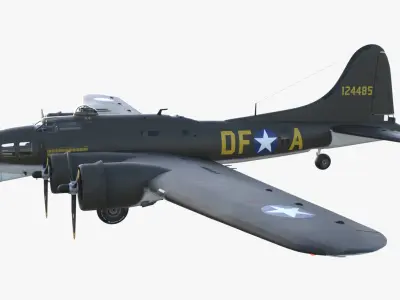 Boeing B-17 Flying Fortress WW2 Warplane Low-poly 3D model