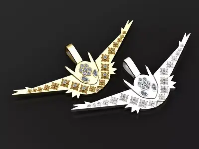 MOISSANITE Ninja Fighter Iced Out Pendant 3D print model