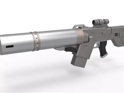 Prison Guard Rifle from the movie Judge Dredd 1995 3D model