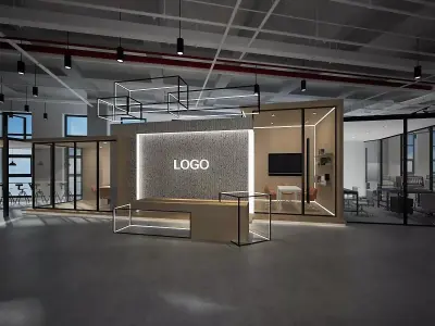 Startup Company Office Set 3D model