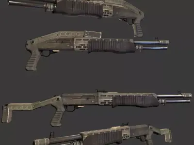 SPAS-12 ShotGun Low-poly 3D model order