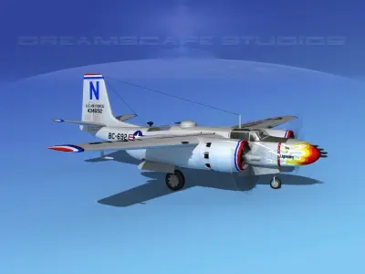 Douglas B-26B Invader V06 USAF 3D model