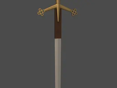 Scottish Claymore Low-poly 3D model