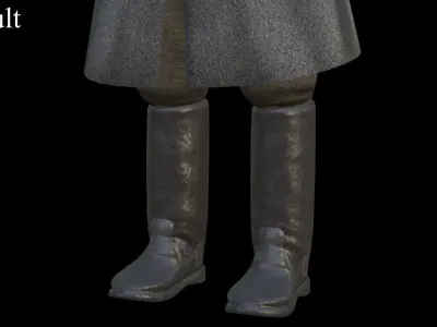 Caucasian or Cossack Character Costume Low-poly 3D model