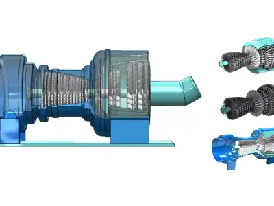 3D Jet Engine Model High Detail Gas Turbine CAD Design 3D print model