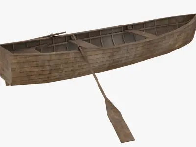 Old Rowboat Low-poly 3D model