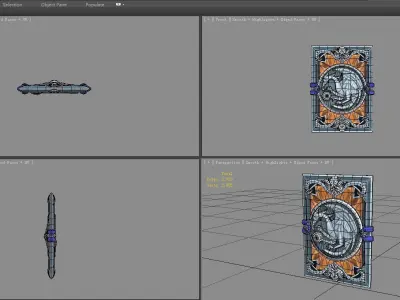 Cartoon Dragon Card Low-poly 3D model