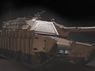 Tank of the USA - Abrams M1A2  Low-poly 3D model