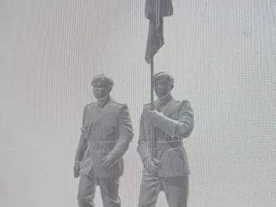 Bundeswehr Soldiers with Flag STL 3D print model
