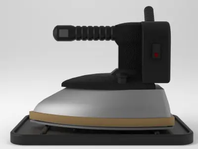 Professional Industrial Clothes Steam Iron Low-poly 3D model