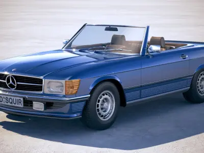 Mercedes SL r107 1981 3D model purchase