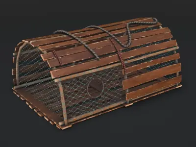 Crab Trap 01 Low-poly 3D model
