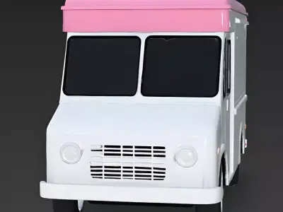 Sugar-Rush Mobile Food Truck Low Poly 3D Model Low-poly 3D model