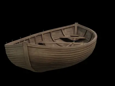 Old wooden boat 3D model