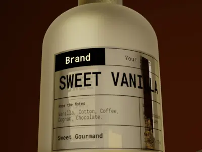 Realistic Perfume Bottle 3D Model Sweet Vanilla 3D model