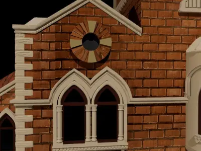 Navalrai Market Clock Tower Low-poly 3D model