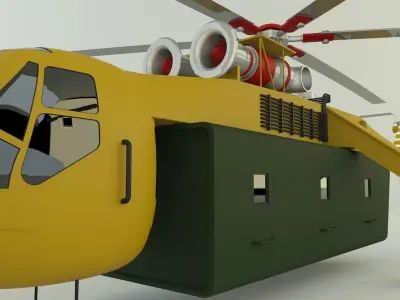 Sikorsky S-64 Skycrane helicopter 3D model