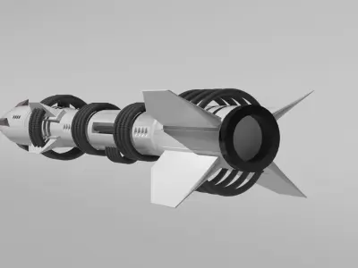 Missle rocket launcher Low-poly 3D model