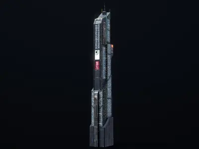 Sci-Fi Futuristic Skyscraper PBR 11 3D model