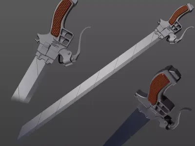 Attack on Titan Sword Low-poly 3D model