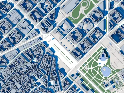 Part Of Barcelona City Spain 3D model