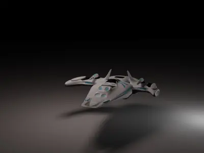 Low-Poly SpaceShip futuristic Low-poly 3D model