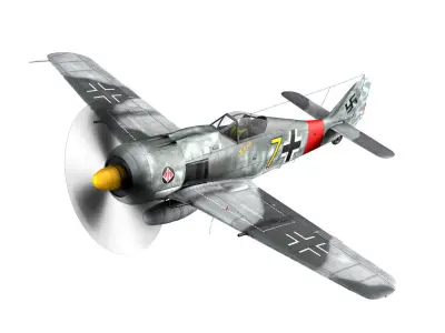 Focke Wulf - FW190 A8 - Yellow 7 3D model