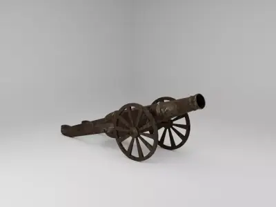 Vintage Old Cannon 3D Model 3D model