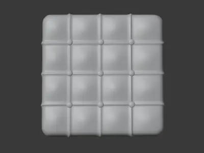 Tufted Leather Ottoman Free 3D model