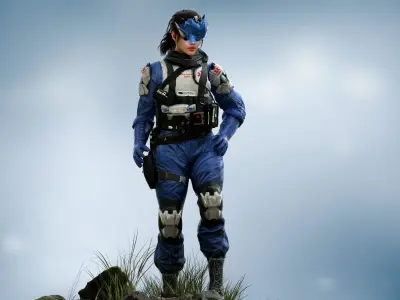 Sci Fi Medic Soldier Low-poly 3D model