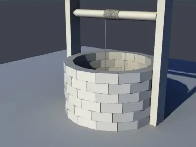 waterwell water well Low-poly 3D model