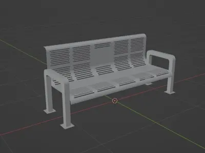 Bench park Free low-poly 3D model purchase
