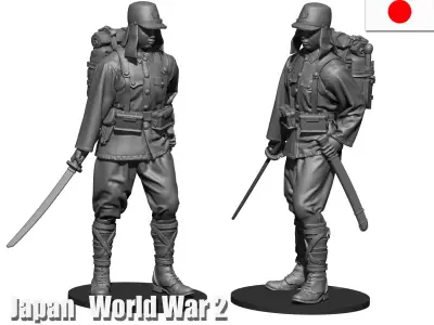 Japan soldier ww2 3D print model