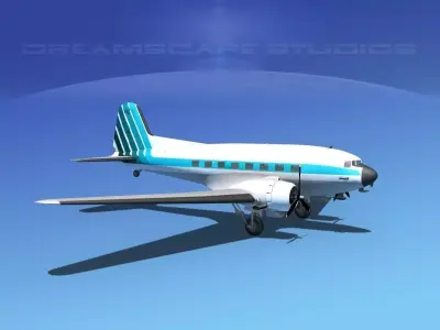 Douglas DC-3 Atlantic Aero 3D model