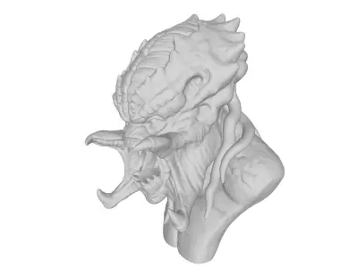 Predator 3D model head with spikes 3D print model