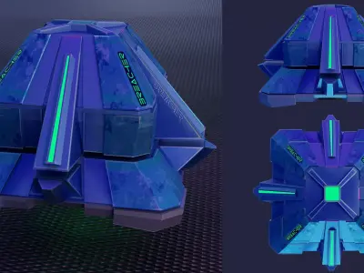 Sci-fi grenade Low-poly 3D model