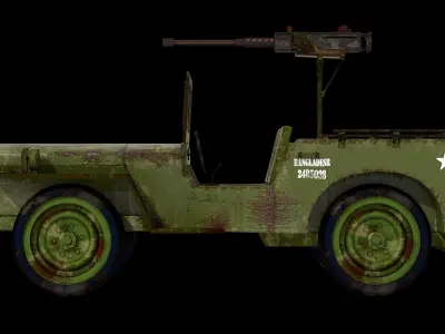 3D Military Jeep US Army American Jeep JEEP World War II 3D model