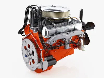 Chevrolet 350 Small-Block V8 LT-1 370 302 3D model